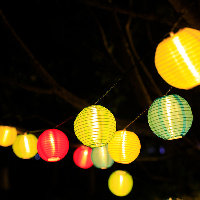 Norvo | Moderne Art Deco Solvannbestandig Stoff Lantern Ball LED Lyskjetting Utendørs Landskapslys For Utendørs Patio