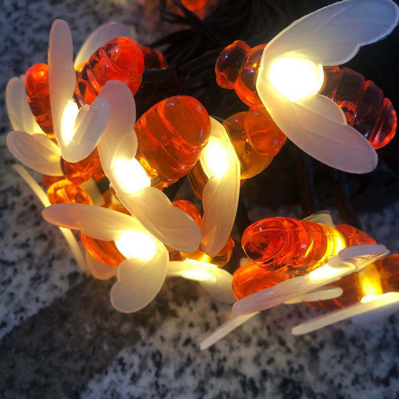 Norvo | Moderne Art Deco Vanntett Sol Honningbier Dekorasjon Plast LED Utendørs Lyskjede For Hage