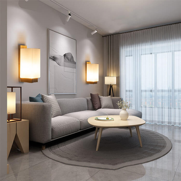 Norvo | Moderne minimalistisk massiv trefirkantet glass søyle 1-lys vegglampe