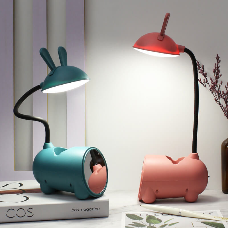 Norvo | Tegneserie Kreativ Kanin LED Berørings USB Pennholdere Skrivbord Lampe