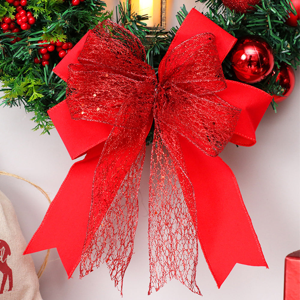 Norvo | Julekrans med LED-lamper og sløyfe