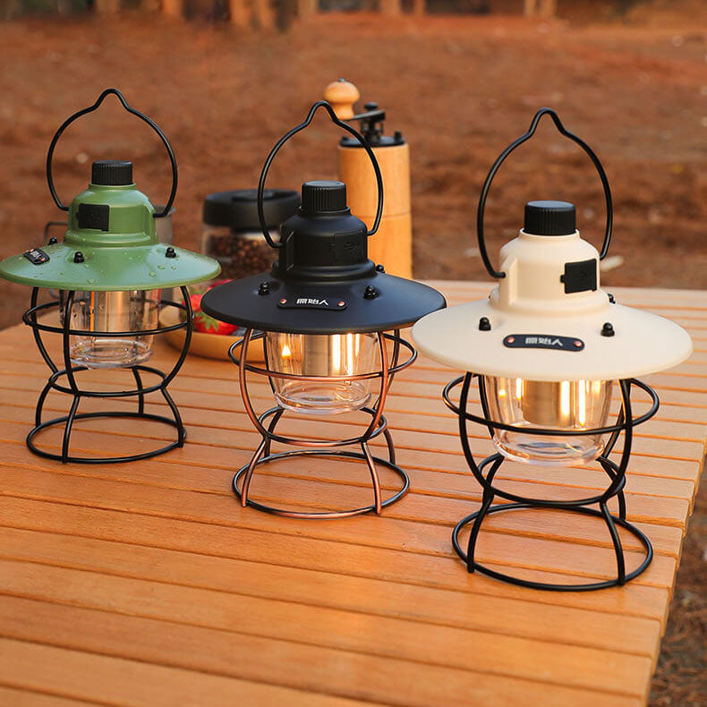 Norvo | Utendørs Vintage Camping Lys Hest Lys Oppladbart Bærbart Camping Lys