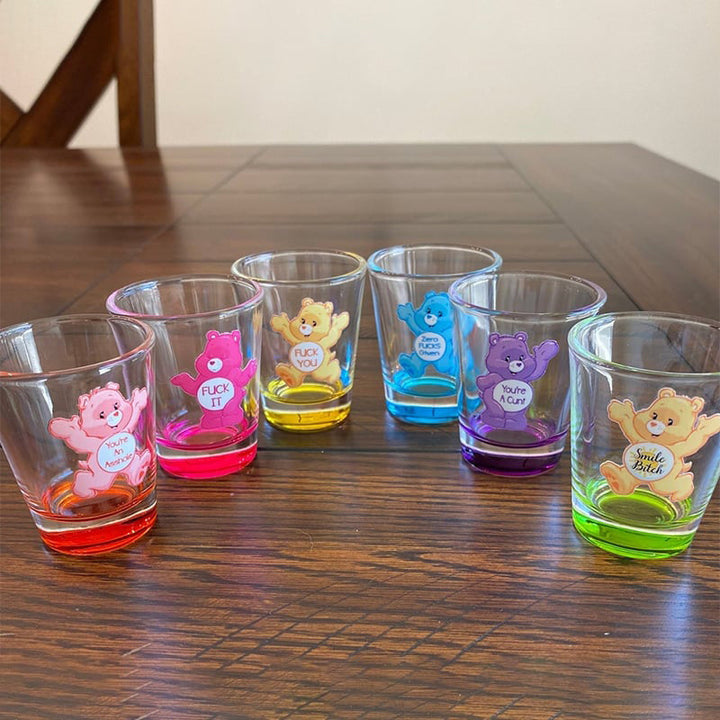 Swear Bears Shot Glasses Set, 6 Pieces | Norvo