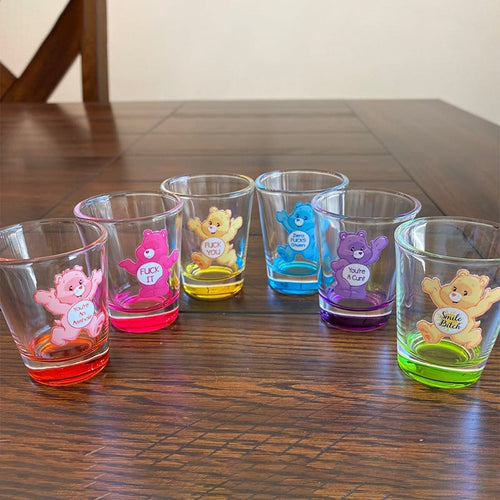 Swear Bears Shot Glasses Set, 6 Pieces | Norvo