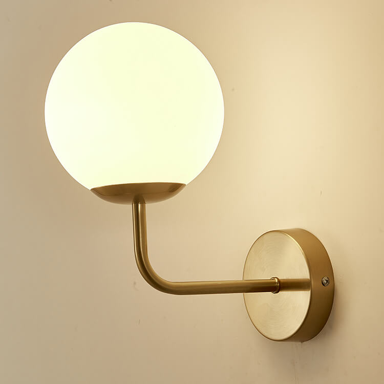 Norvo | Moderne Luksus Rund Kule Jern Glass 1-Lykt Vegglampe