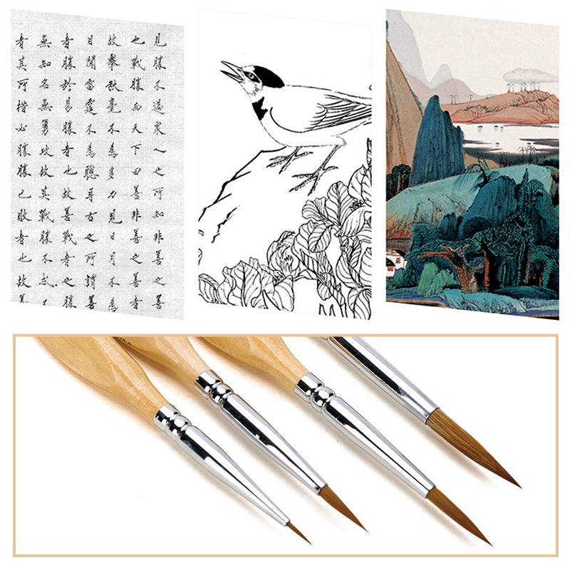 Norvo | 11 Pcs Miniatyr Detalj Malepensel Sett Med Naturlig Trehåndtak