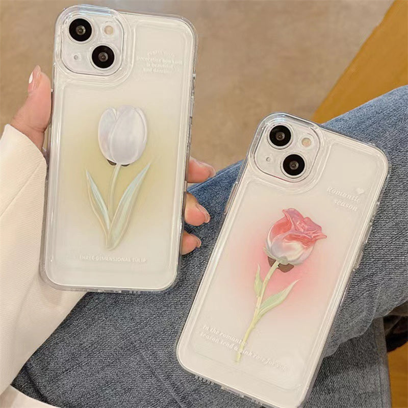 Norvo | Fashion Tulip Rose Blomst Floral Myk Støtsikker Kompatibel med Sak for iPhone