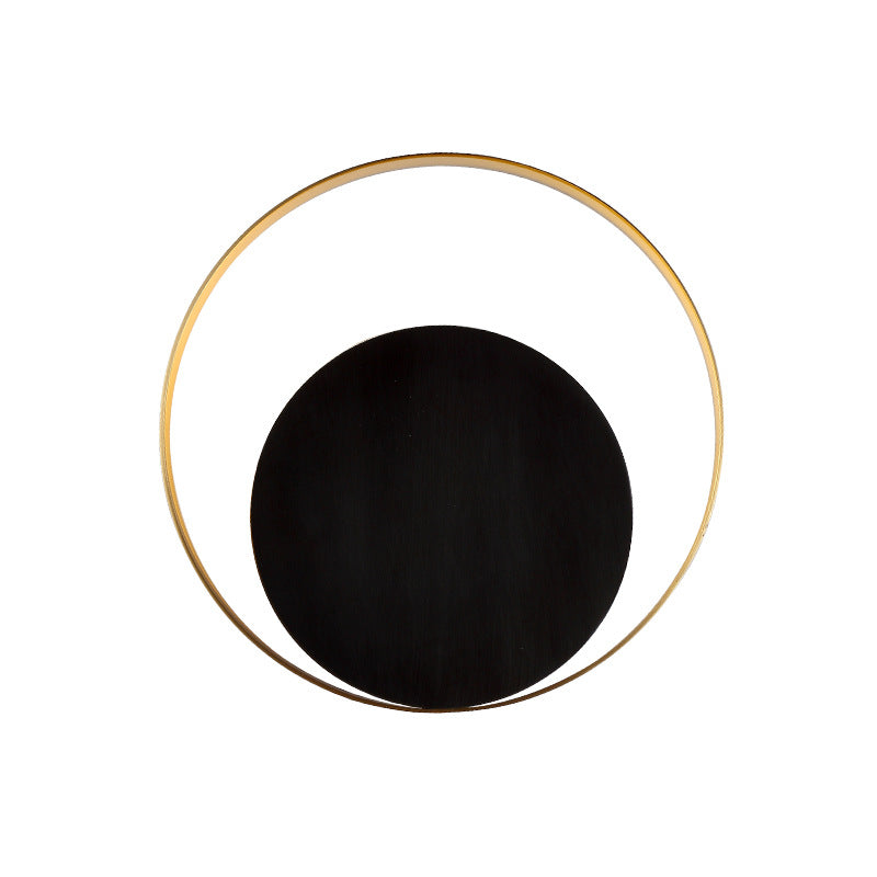 Norvo | Moderne Minimalistisk Jern Sirkel Ring 1-Lyskilde Vegglampe For Soverom