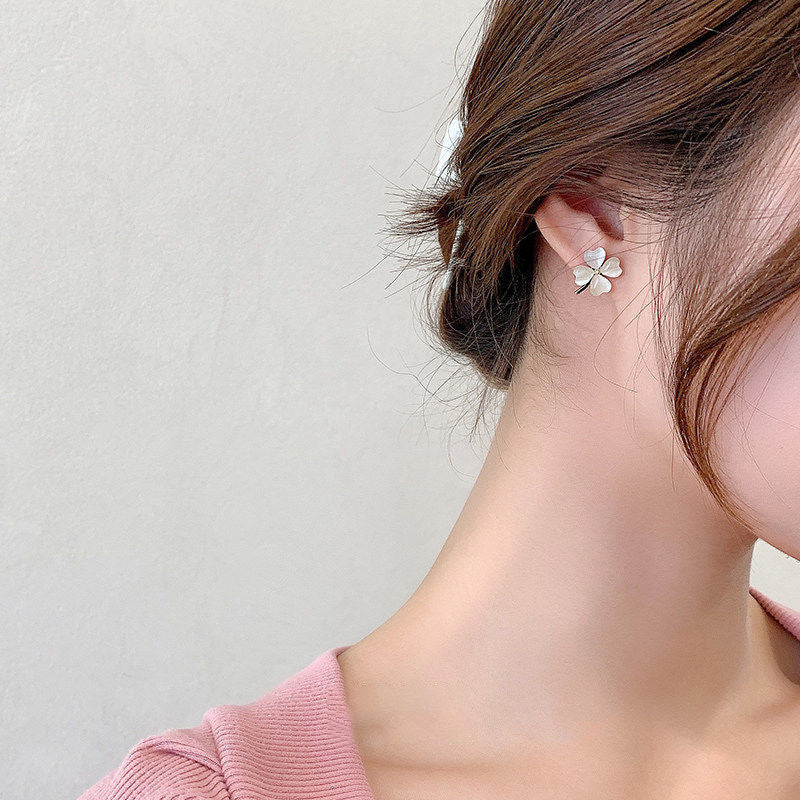 Norvo | Hjerteformet Opal Lykke Fireblads Kløver Øredobber