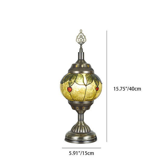 Norvo | Tradisjonell Tiffany romantisk oval jern emaljert 1-lampe bordlampe for soverommet