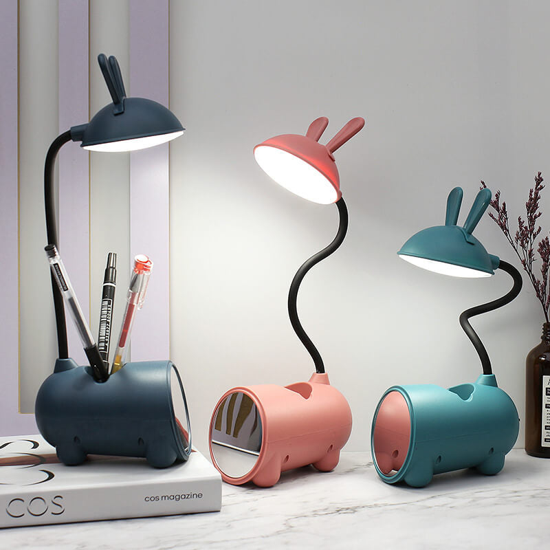 Norvo | Tegneserie Kreativ Kanin LED Berørings USB Pennholdere Skrivbord Lampe