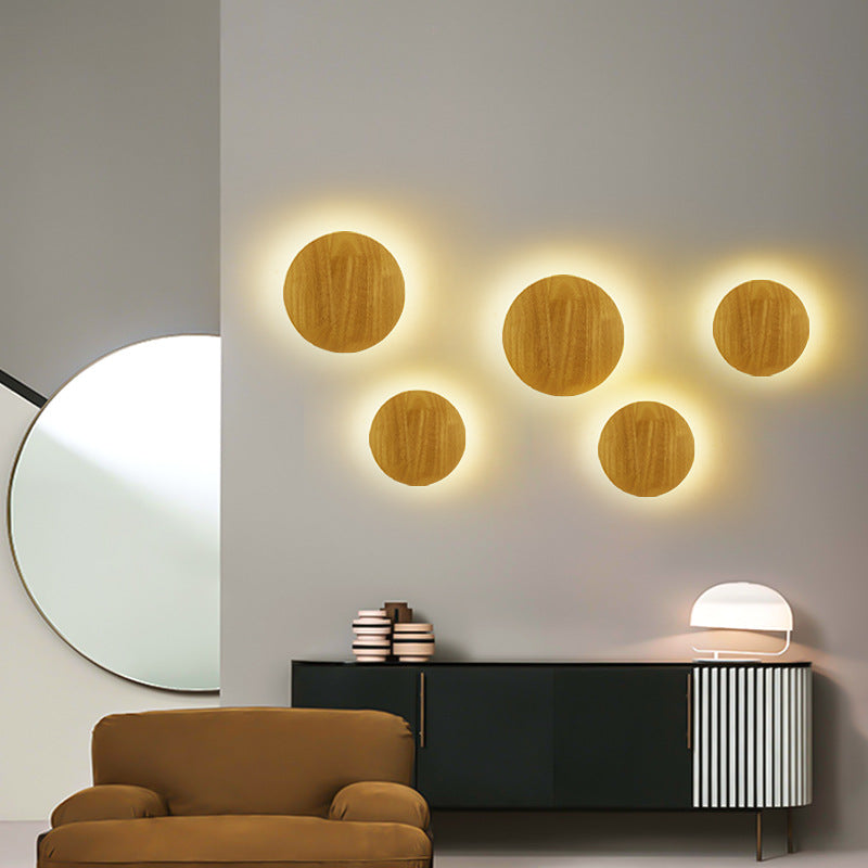 Norvo | Moderne Minimalistisk Rund Uregelmessig Oval Tre LED Vegglampe for Stue