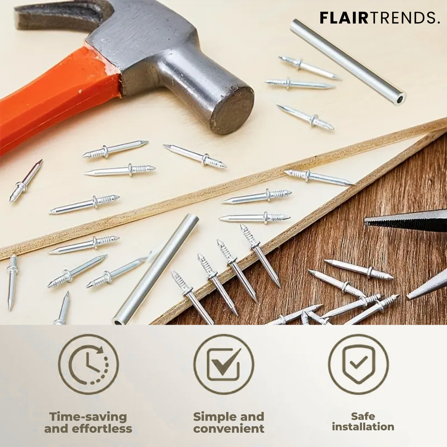 Norvo | FixProX — Sterk Kraft Festing for Feilfrie Vegger uten Boring og Stress! (100 stykk)