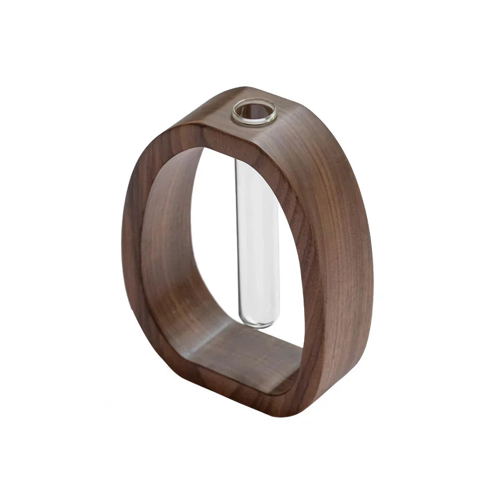 Norvo | Valnøtt Massivt Tre Blomsterkrukke - Moderne Kreativ Plantebord