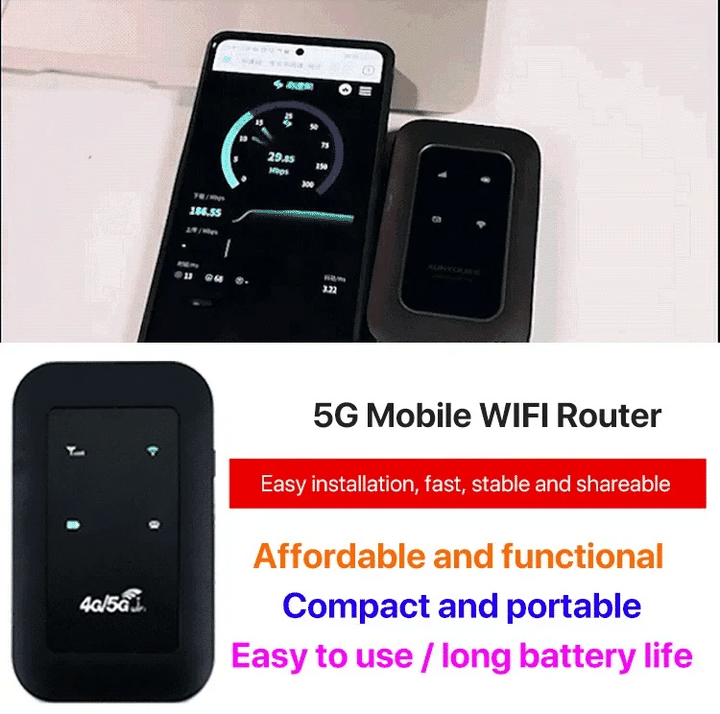Norvo | Bærbar 5G WiFi-ruter – Høyhastighets mobiltrådløs internett-tilkobling