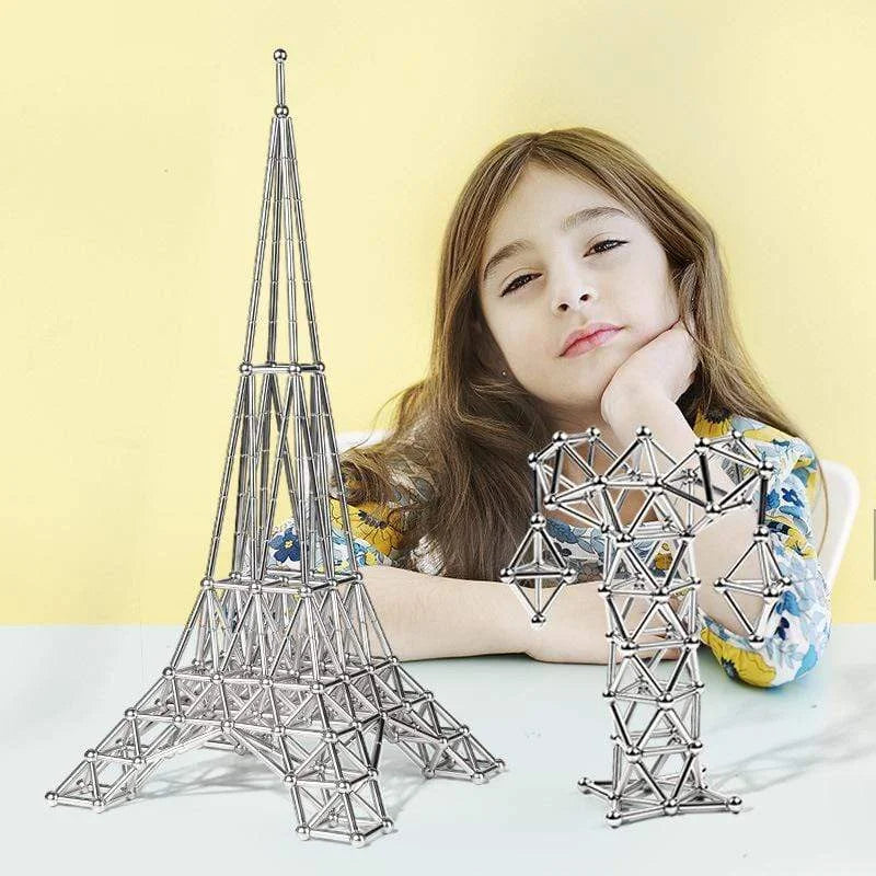 Norvo | Magnetisk bygge leketøyssett med stenger og baller