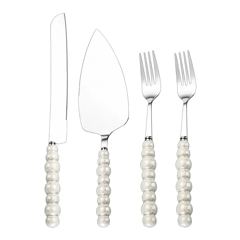 Norvo | Creative Pearl Keramisk Håndtak Kakekniv og Spatelsett Rustfritt Stål