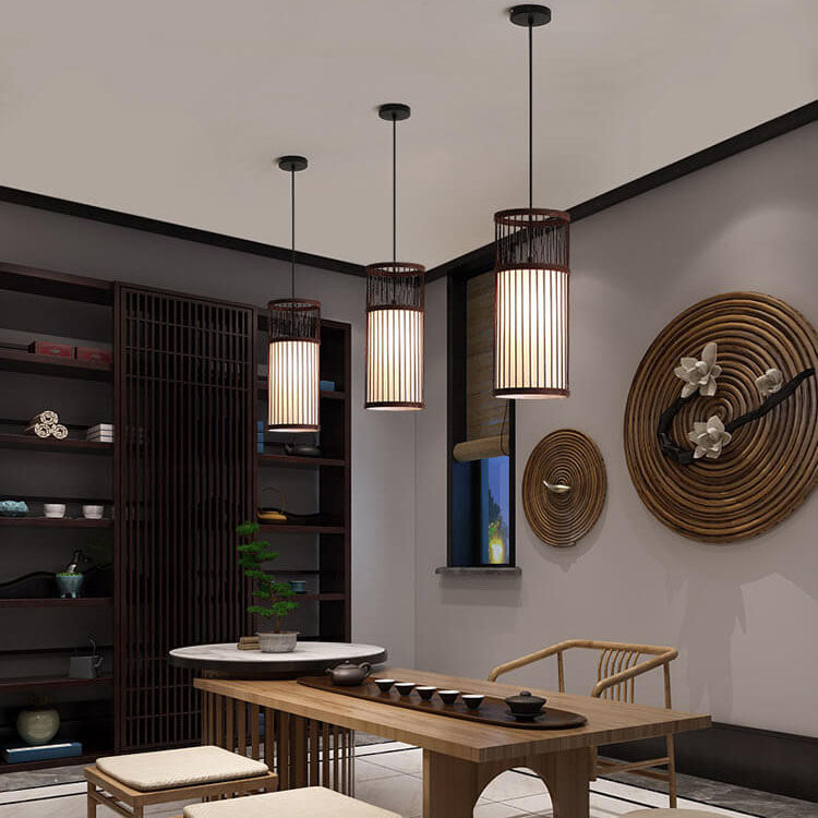 Norvo | Bambora Zen Pendellampe | Håndvevd Bambuslanterne | Japansk Design | Naturlig Eleganse