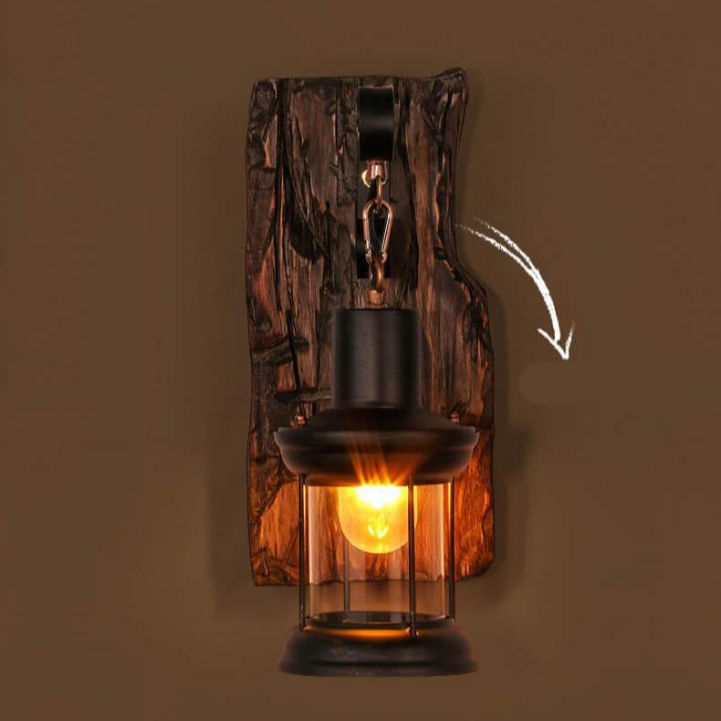 Norvo | LichtGlas – Sylindervegglampe med glassbase, jern og tre