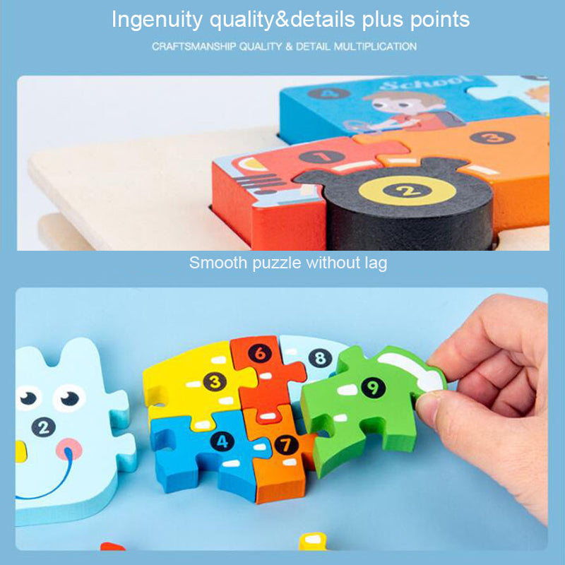 Norvo | Barn Læring 3D Trepuslespill