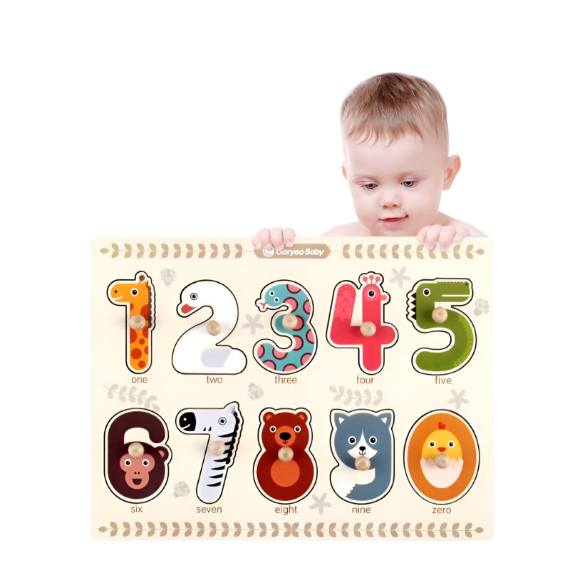 Norvo | NummaPals  | Lære å telle lekende! - Montessori puslespillbok med tall og dyr