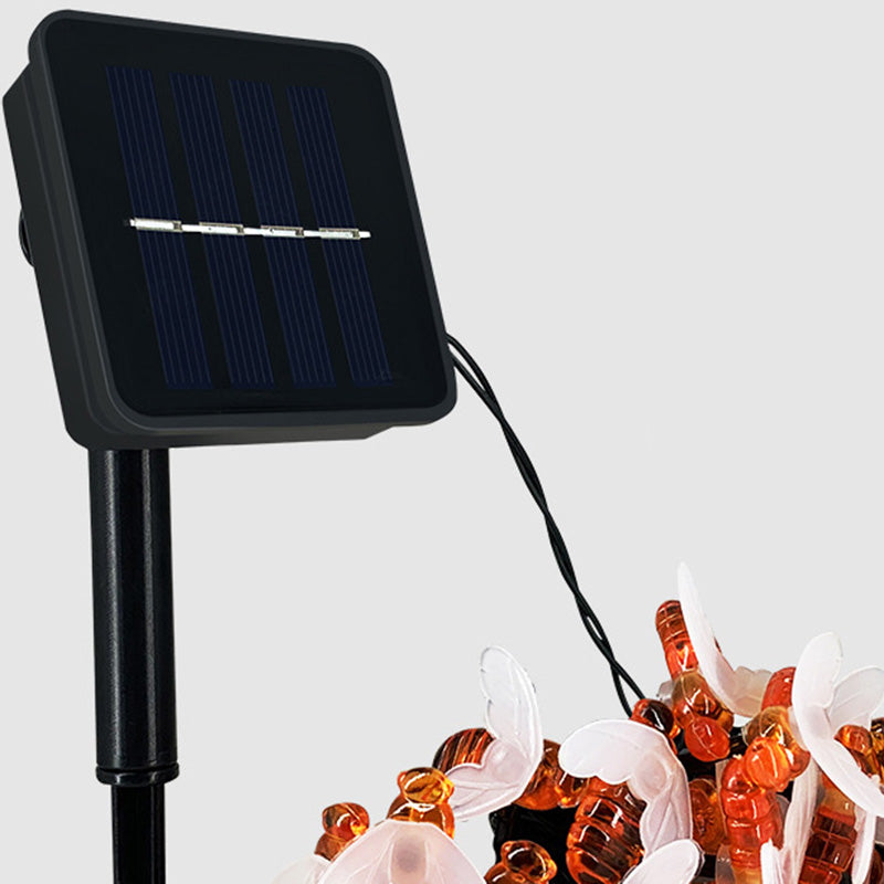 Norvo | Moderne Art Deco Vanntett Sol PVC Gummi Akryl Snø Bi Kule Krystall Kule Tåreformet LED Lyskjede Utendørs Lys For Hage