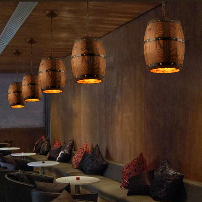 Norvo | BarrelGlow Vintage Pendellampe | Trevinfat Design | 1-pære | Rustikk Belysning