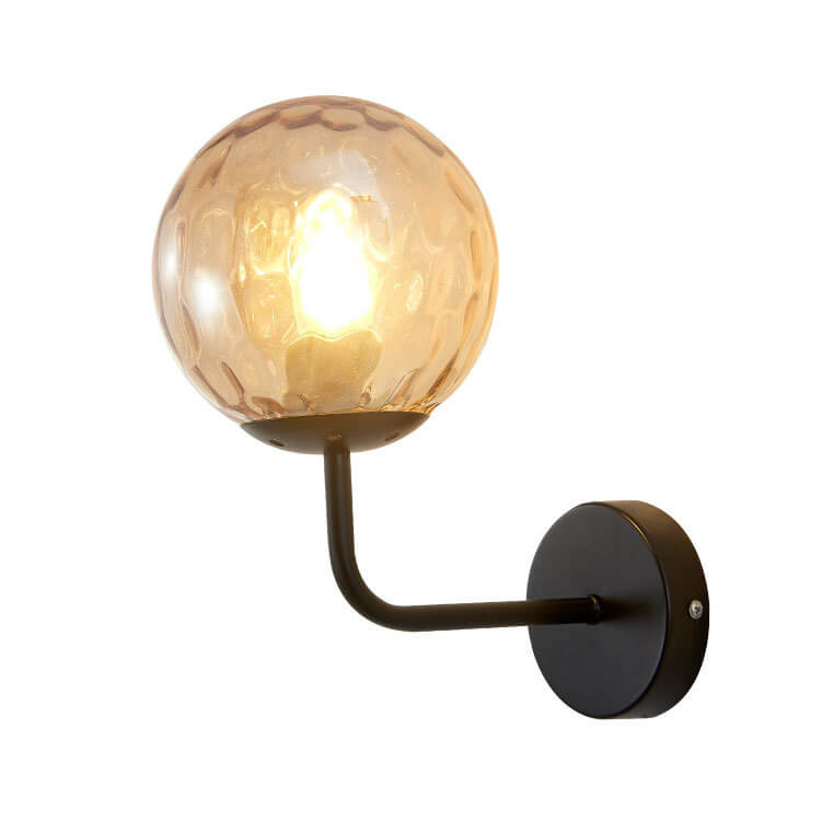 Norvo | Moderne Luksus Rund Kule Jern Glass 1-Lykt Vegglampe
