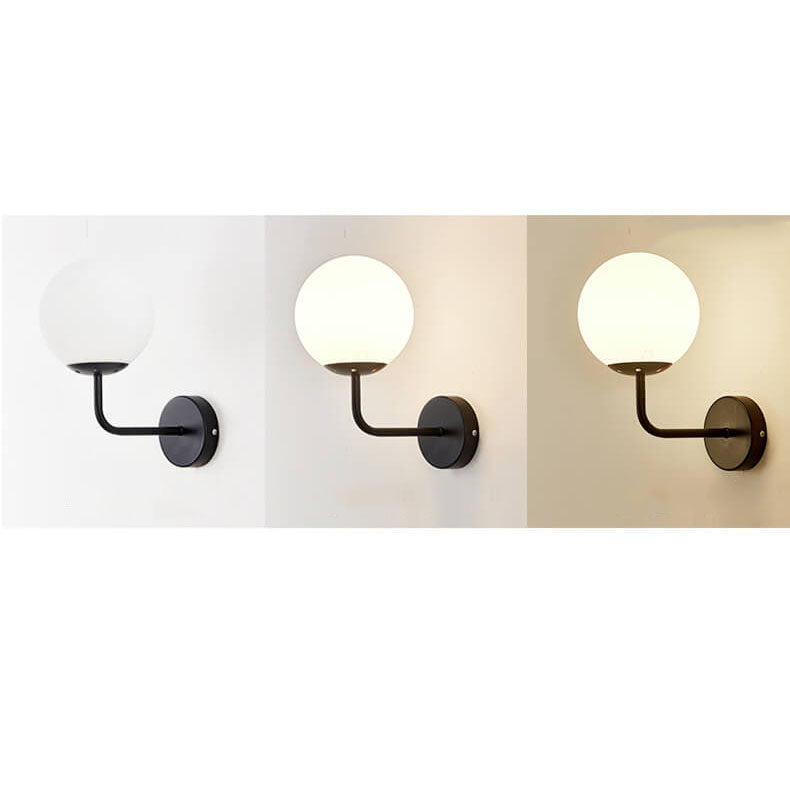 Norvo | Moderne Luksus Rund Kule Jern Glass 1-Lykt Vegglampe