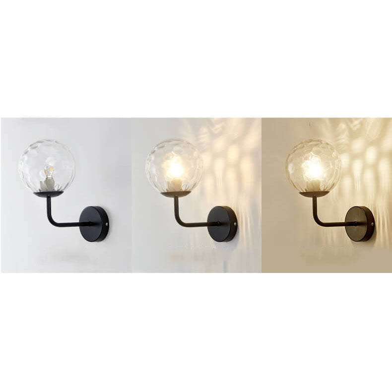 Norvo | Moderne Luksus Rund Kule Jern Glass 1-Lykt Vegglampe