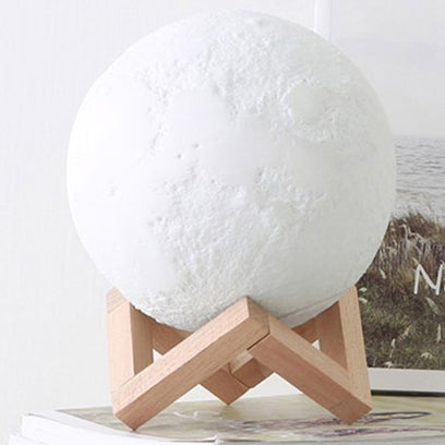 Norvo | Kreativ Mini Oppladbar 3D Utskrevet Måne 1-Lys LED Bordlampe