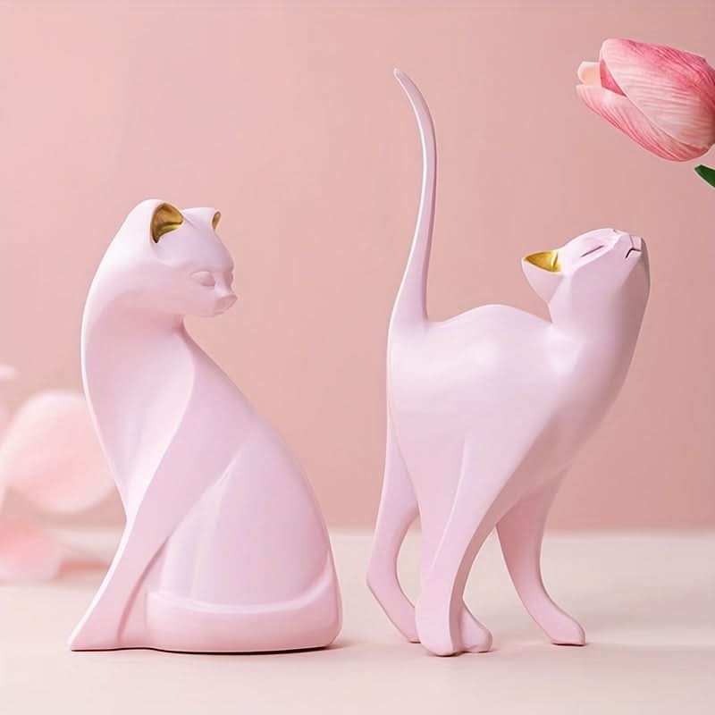 Norvo | Moderne Harpiks Katt Figur – Nordisk Stil Dekor