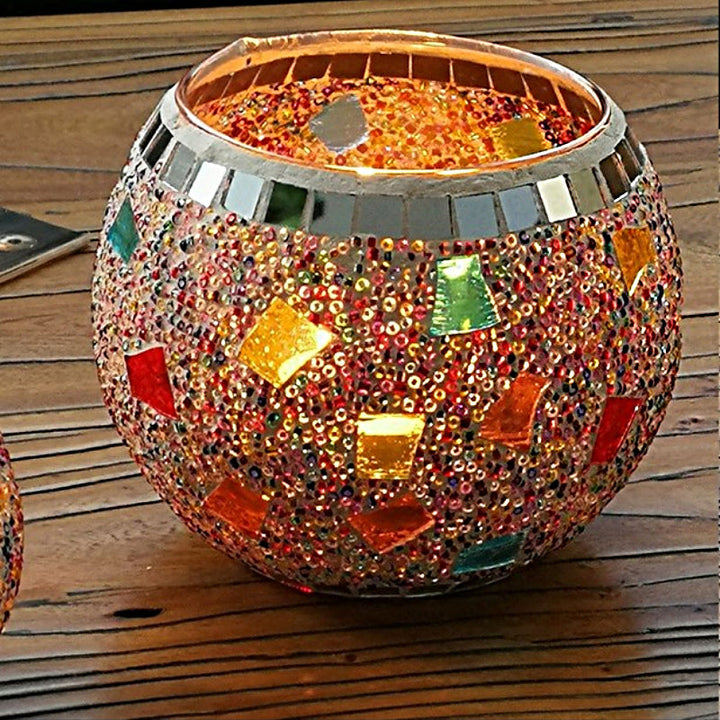 Norvo | Europeisk Retro Glass Mosaic Tealight Holder