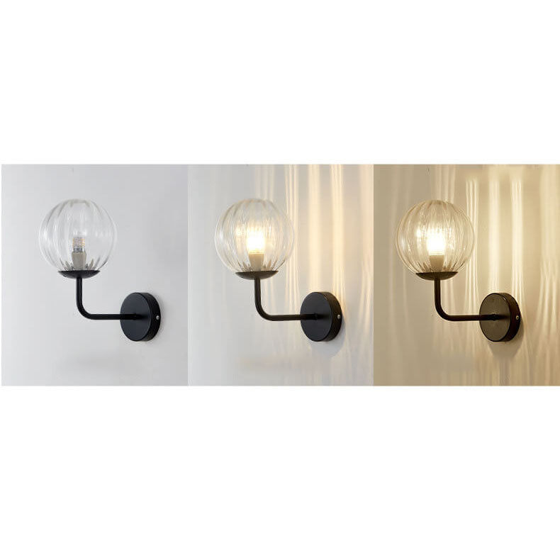 Norvo | Moderne Luksus Rund Kule Jern Glass 1-Lykt Vegglampe