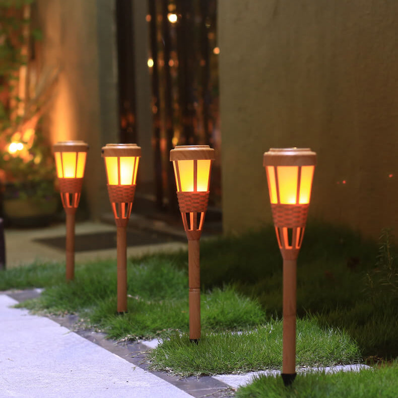 Norvo | Solar Bamboo Flame Grass Utendørs vanntett LED Bakkeinnsatser Landskapslys