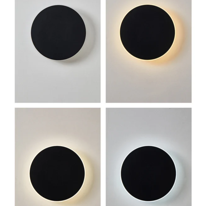 Elegant LED vegglys for utendørs bruk - Minimalistisk rund design | Norvo