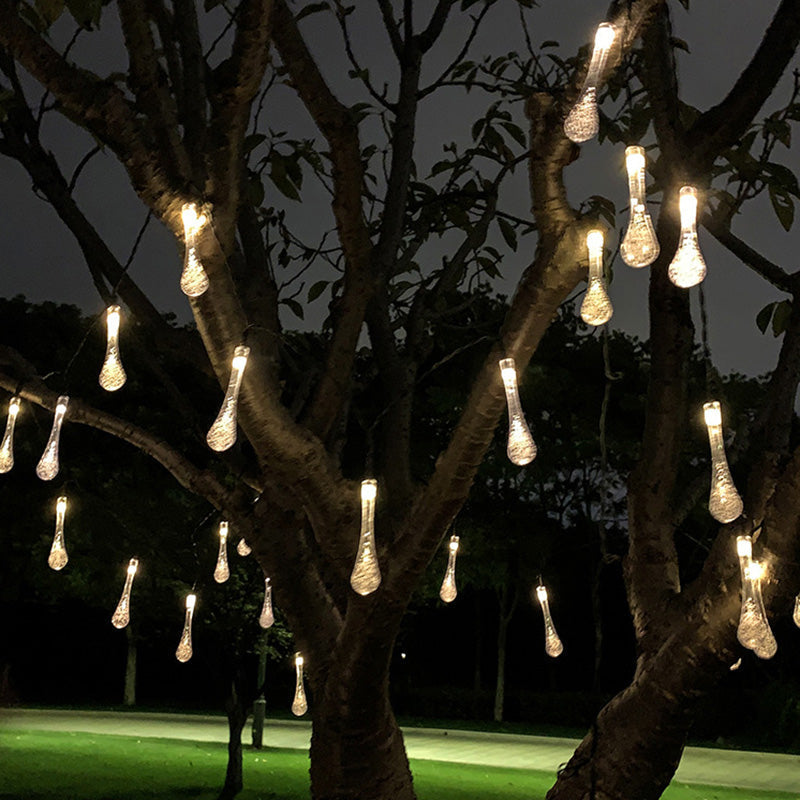 Norvo | Moderne Art Deco vanntett Solar-PVC-Gummi-akryl-snor-bees-ball-kristall-ball-fall-LED lys utendørs for hagen