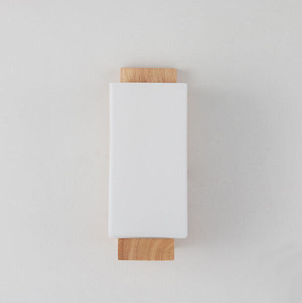 Norvo | Moderne minimalistisk massiv trefirkantet glass søyle 1-lys vegglampe