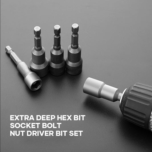 Norvo | Ekstra Dyp Hex Bit Socket Bolt Nut Driver Bit Sett