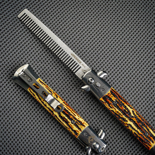 Norvo | Bærbar sammenleggbar rustfritt stål kam, med flaskeåpner og skrutrekker, for hår og skjegg