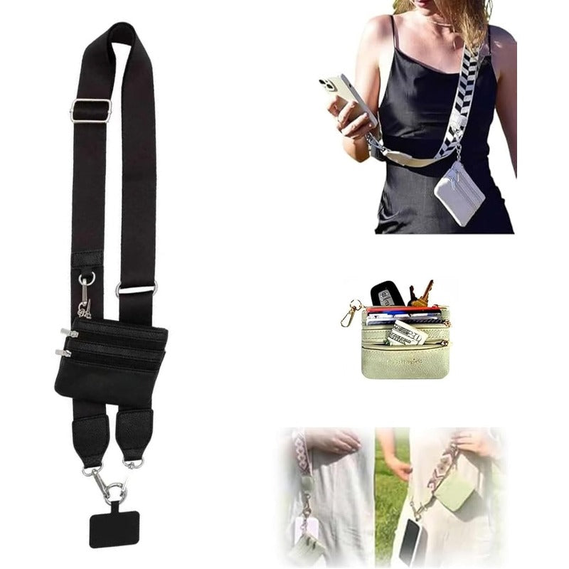 Norvo | Stilig Crossbody Telefon Lanyard med Avtakbar Mini Lommebok
