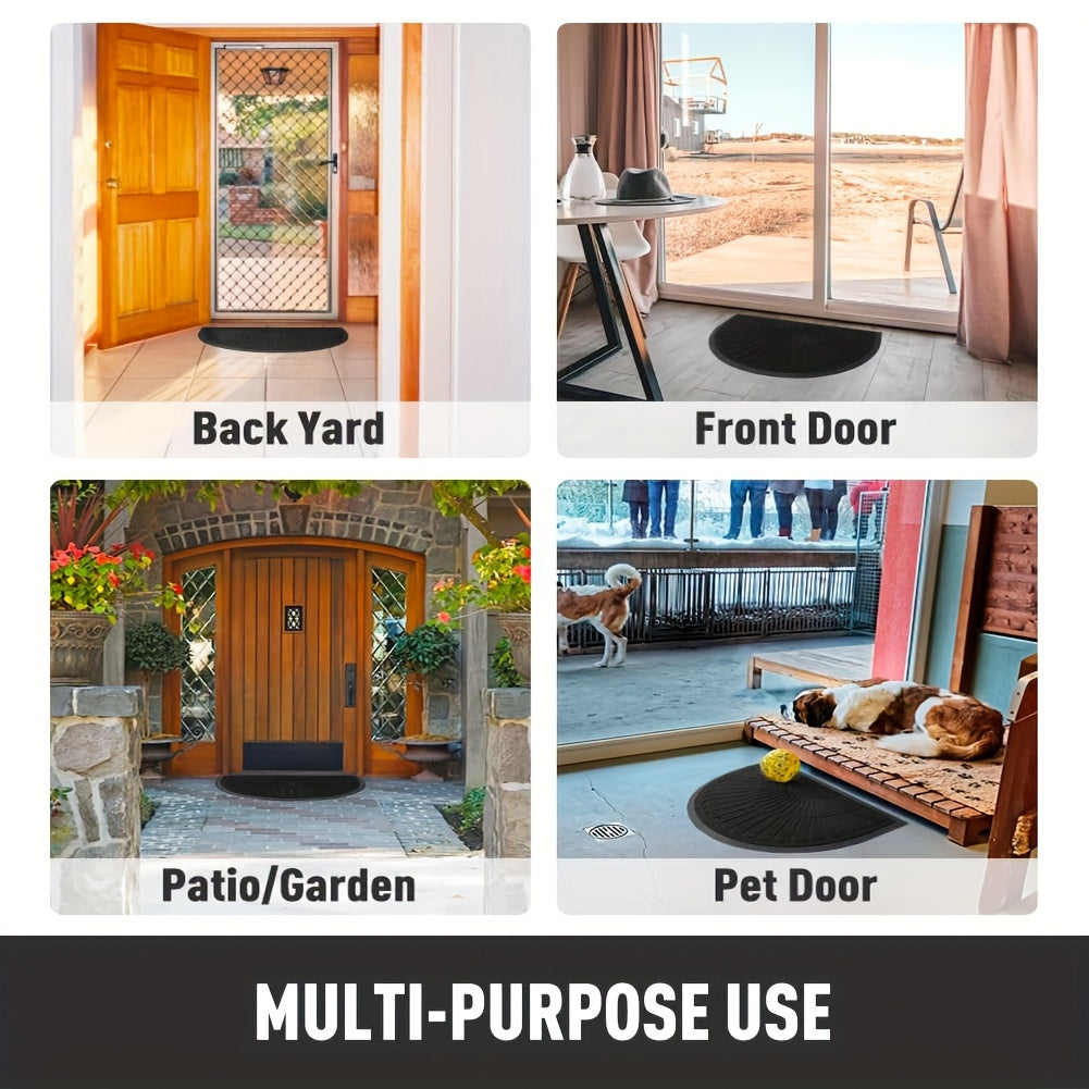 Norvo | Halvrund dørmatte gummi – Slitesterk og skridsikker for innendørs og utendørs