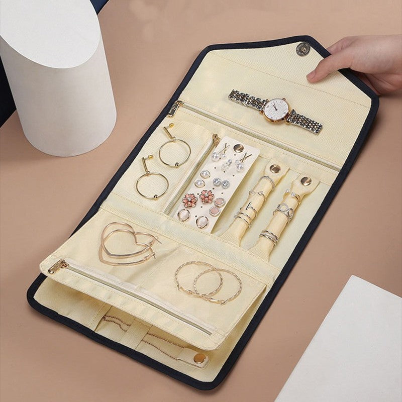 Norvo | Sammenleggbar Smykk lagringspose, Rull sammen Organizer Pouch, for Halskjeder, Øredobber, Armbånd, Ringer, Kjettinger, Brosjer og Mer