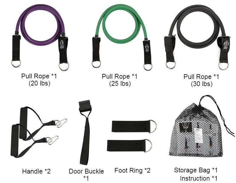 Norvo | Multifunksjonell Hjem Latex Fitness Trekksnor, Bærbart Treningsutstyr Tøyningselastisk Motstandsbånd