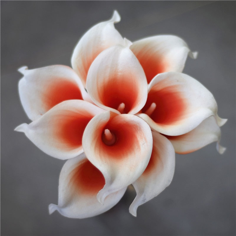 Norvo | 10 marineblå Calla lilje PU Real Touch blomster bryllupsdekorasjon buketter borddekorasjon kunstige blomster hjemmedekor
