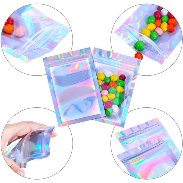 Norvo | 100-Pack: Resirkulerbare holografiske folieposer