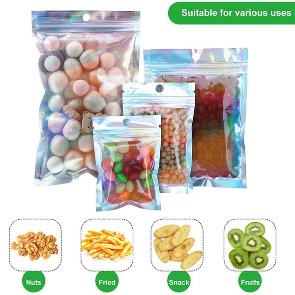 Norvo | 100-Pack: Resirkulerbare holografiske folieposer