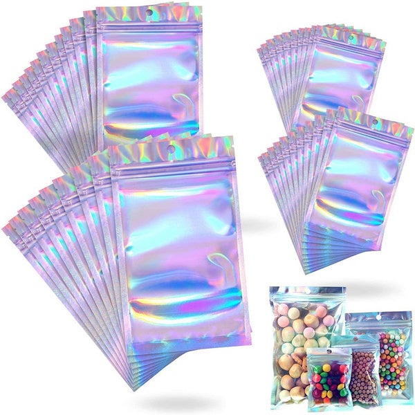 Norvo | 100-Pack: Resirkulerbare holografiske folieposer