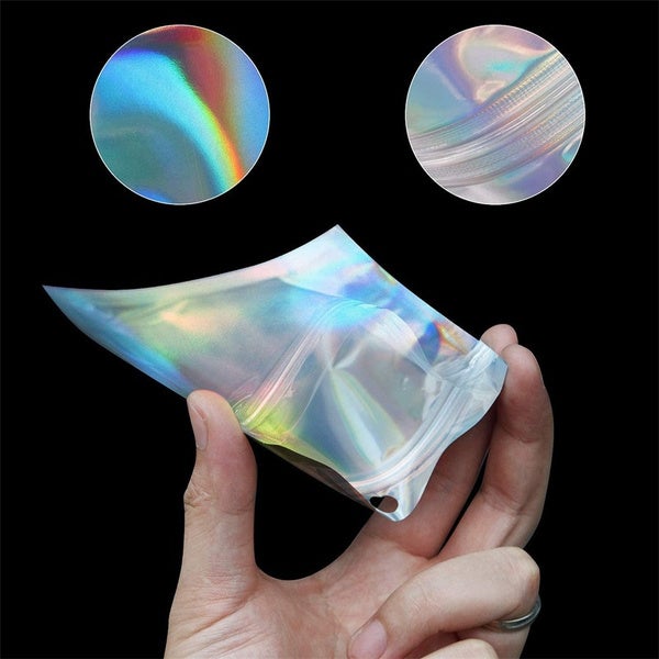 Norvo | 100-Pack: Resirkulerbare holografiske folieposer