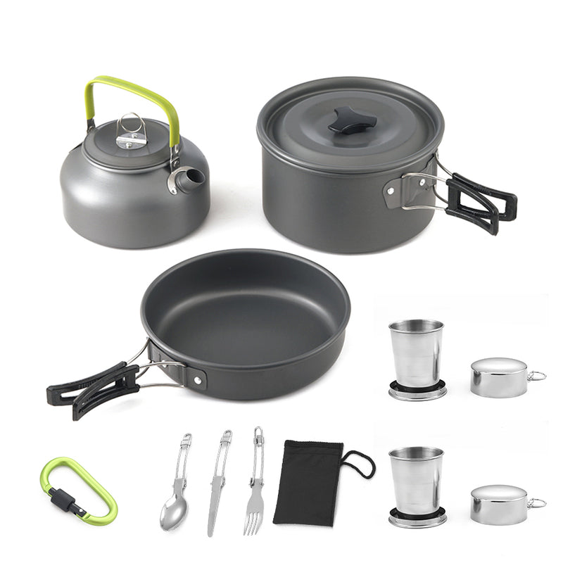 Norvo | Camping Cooking Ware Rustfritt Stål Kjele Sett og Panner